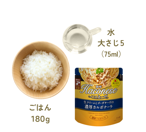 画像：パウチのまんまリゾット材料