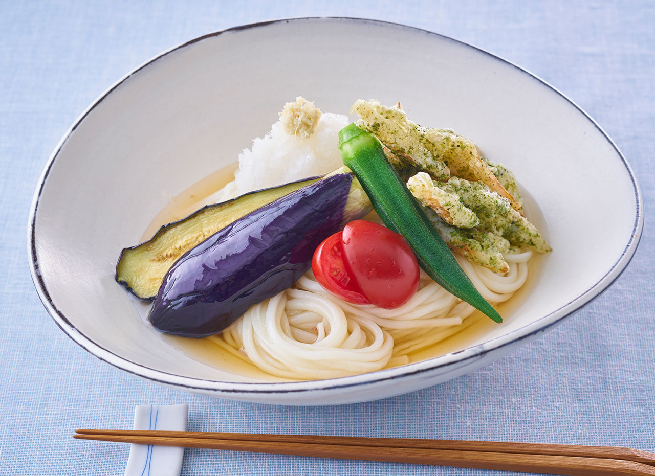 揚げなすの酢おろし麺