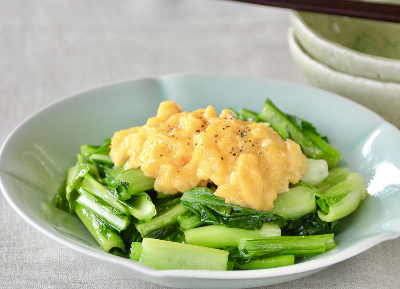 ふわとろ卵と小松菜の炒め物