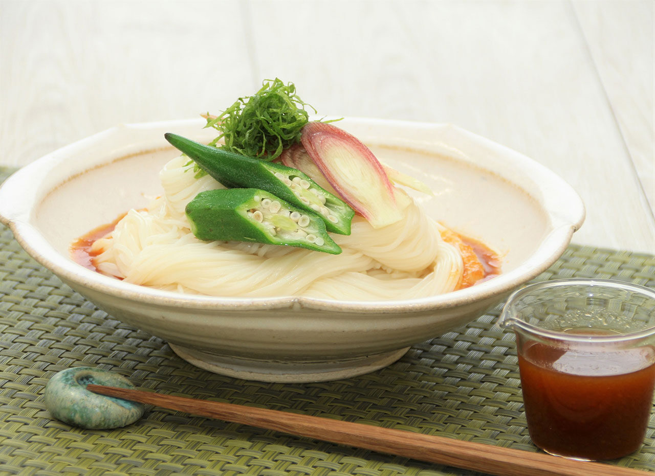 みょうがと大葉のそうめん