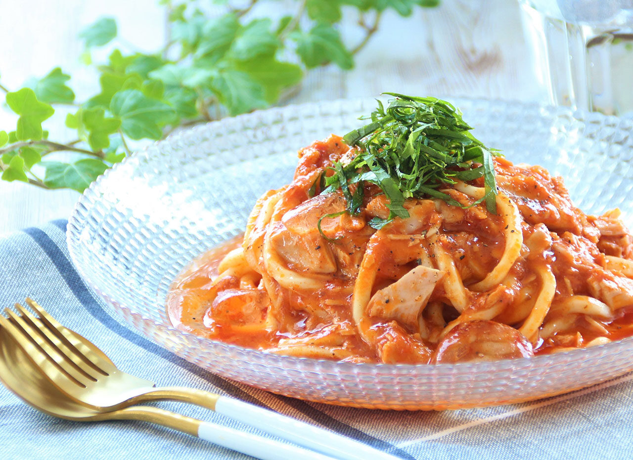 レンジすら使わない冷製トマトうどん