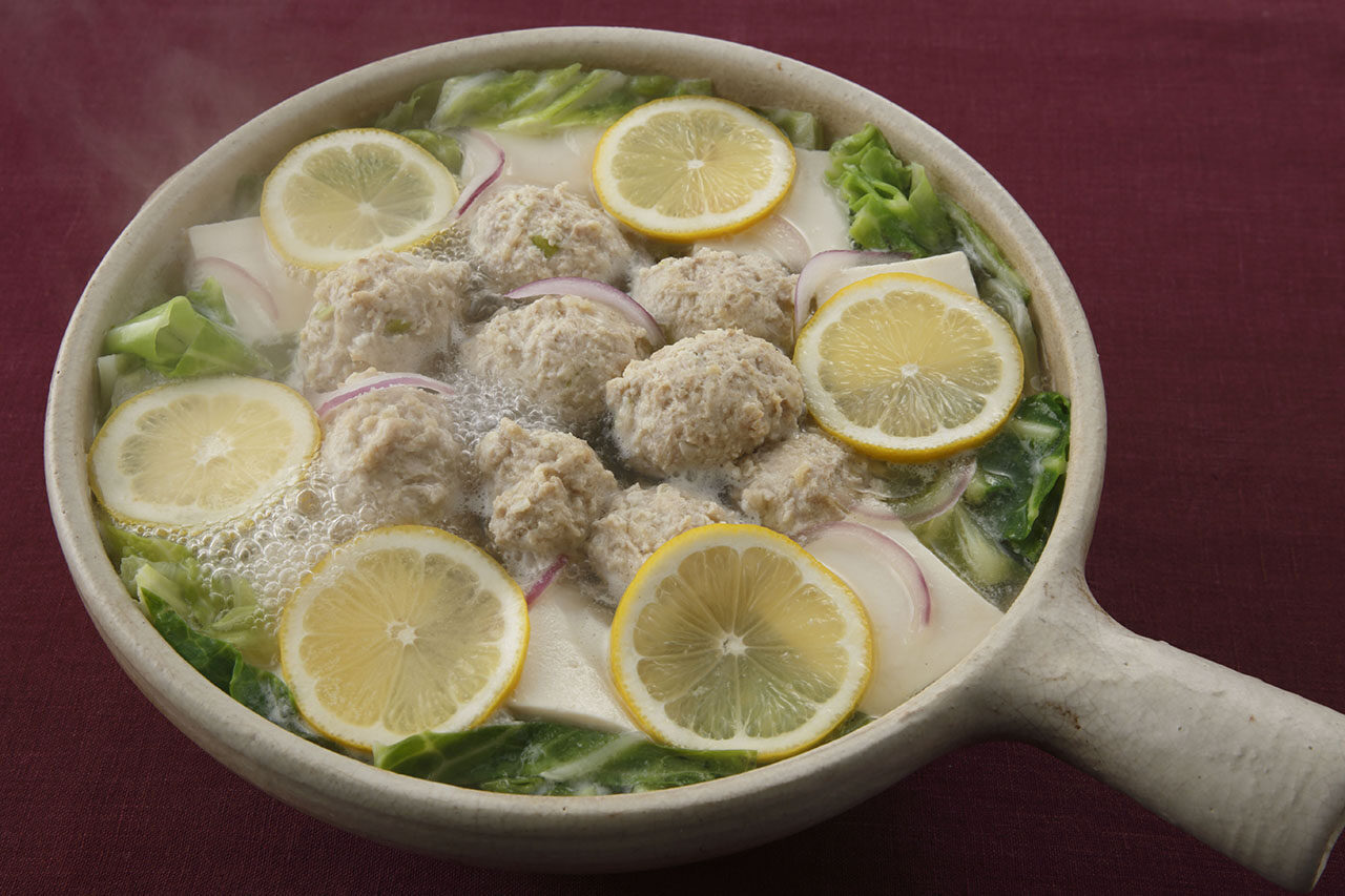 つくねと豆腐のシャンタンレモン鍋