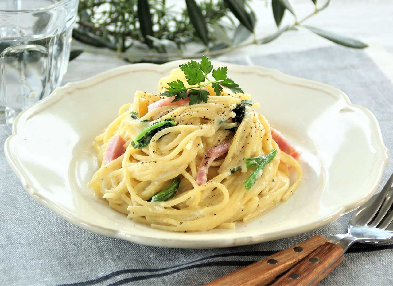 ほったらかしワンパン豆乳チーズパスタ